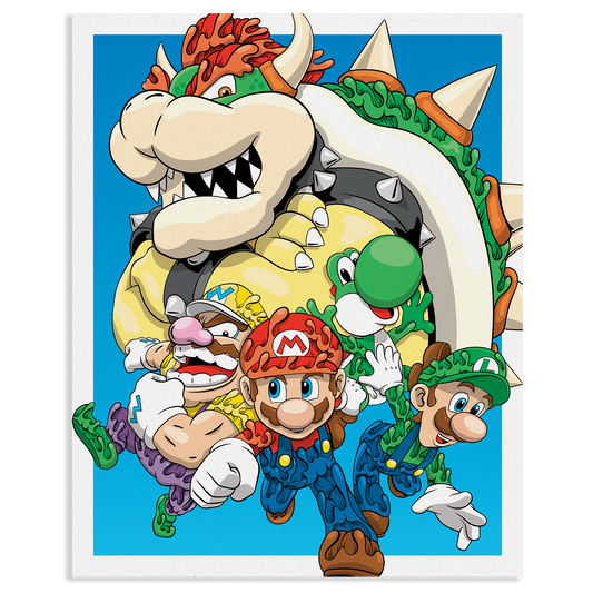 "Wavy Mario and Friends" Print by Aaron Kai