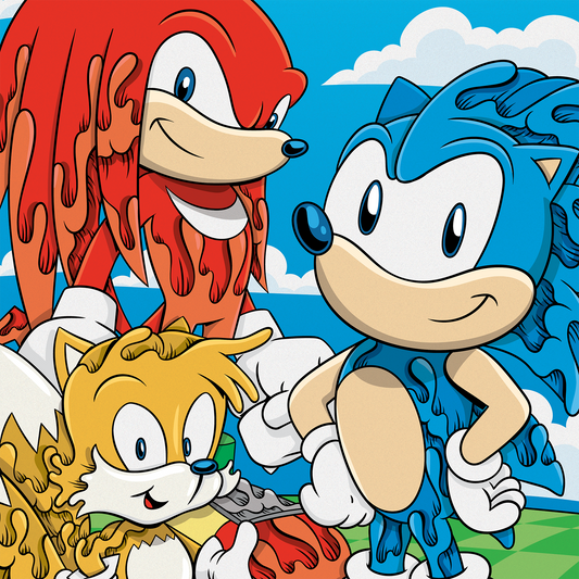 "Wavy Sonic and Friends" Print by Aaron Kai