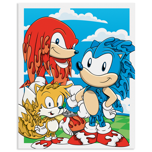 "Wavy Sonic and Friends" Print by Aaron Kai