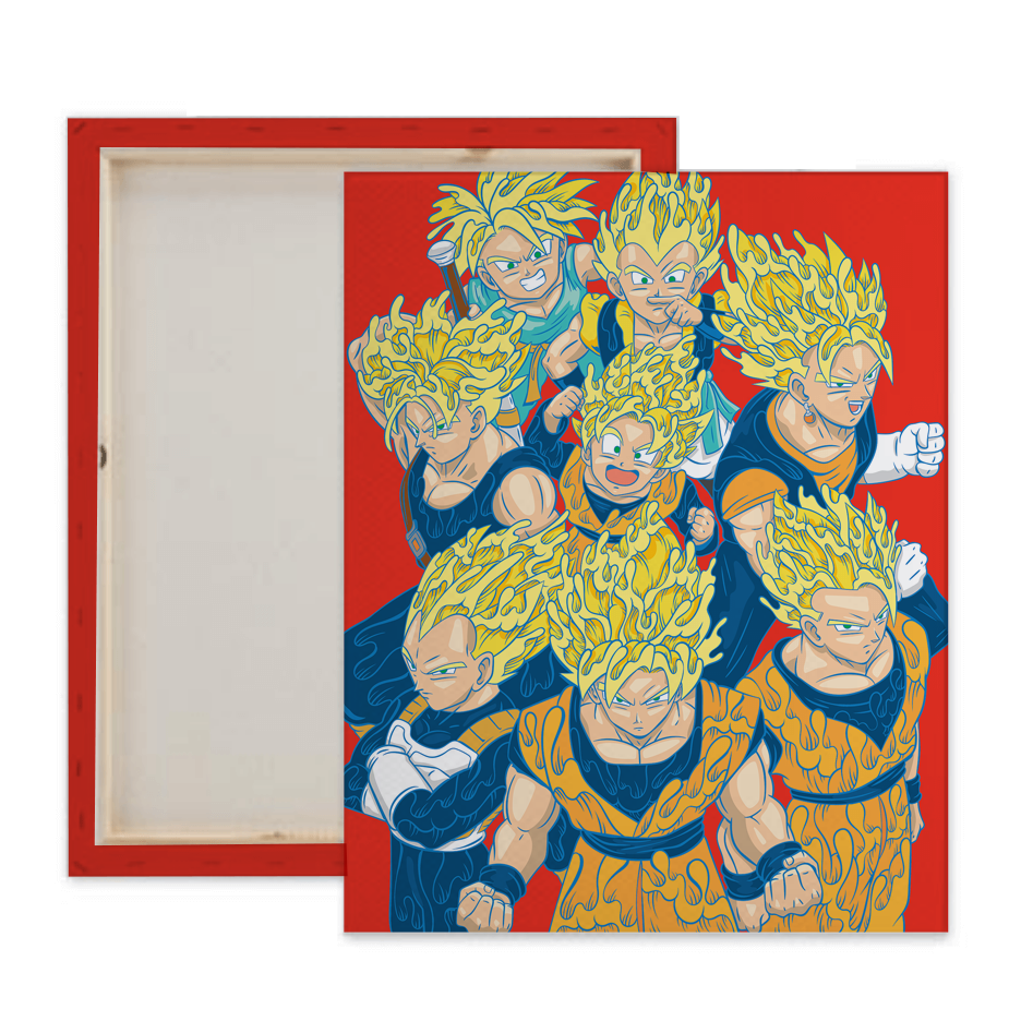 "Wavy Super Saiyans" Canvas Print